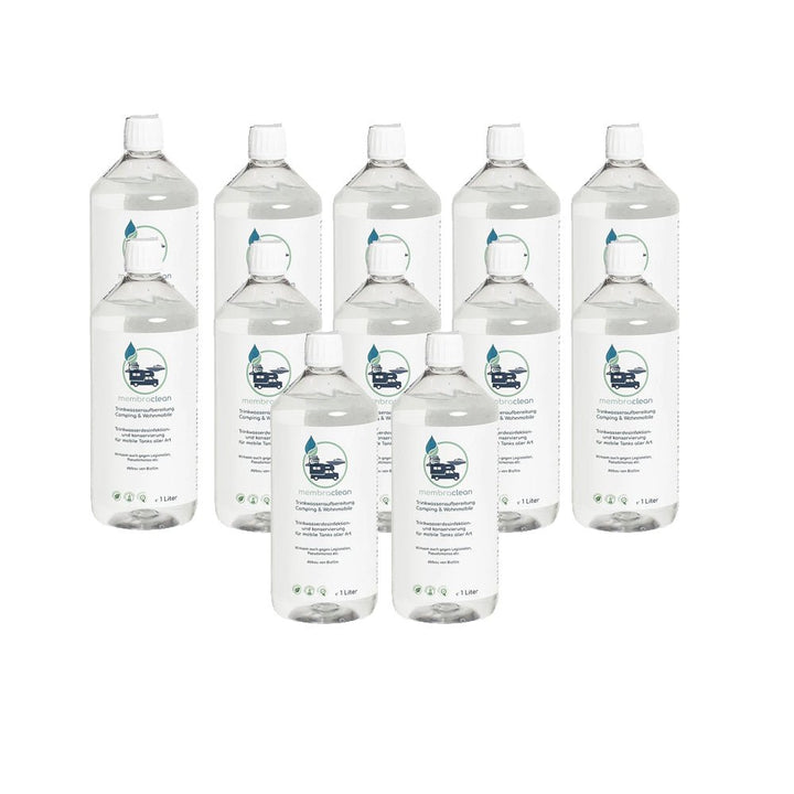 12x 1 Liter membraclean Trinkwasseraufbereitung Camping & Wohnmobile Sparset - membraclean-shop.de