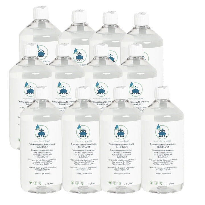 12x 1 Liter membraclean Trinkwasseraufbereitung Schifffahrt (Boote & Yachten) - membraclean-shop.de