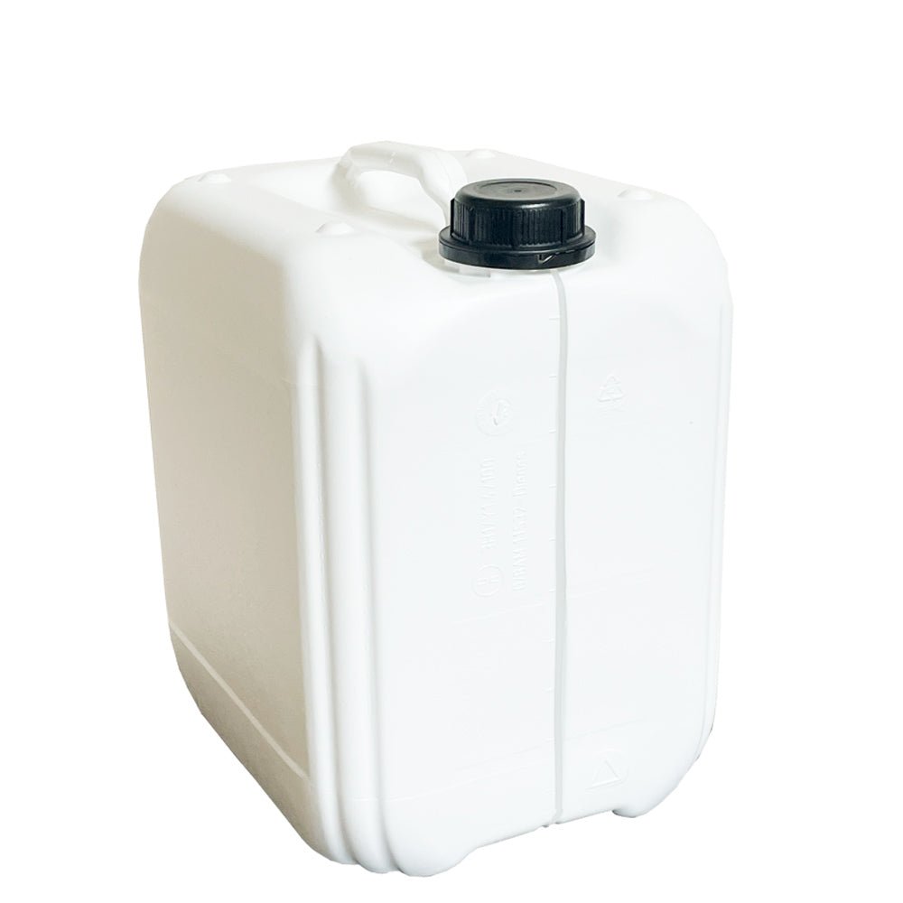 Kanister, Wasserkanister 10 Liter DIN 45 PE-HD, UN-Zulassung, weiß - membraclean-shop.de