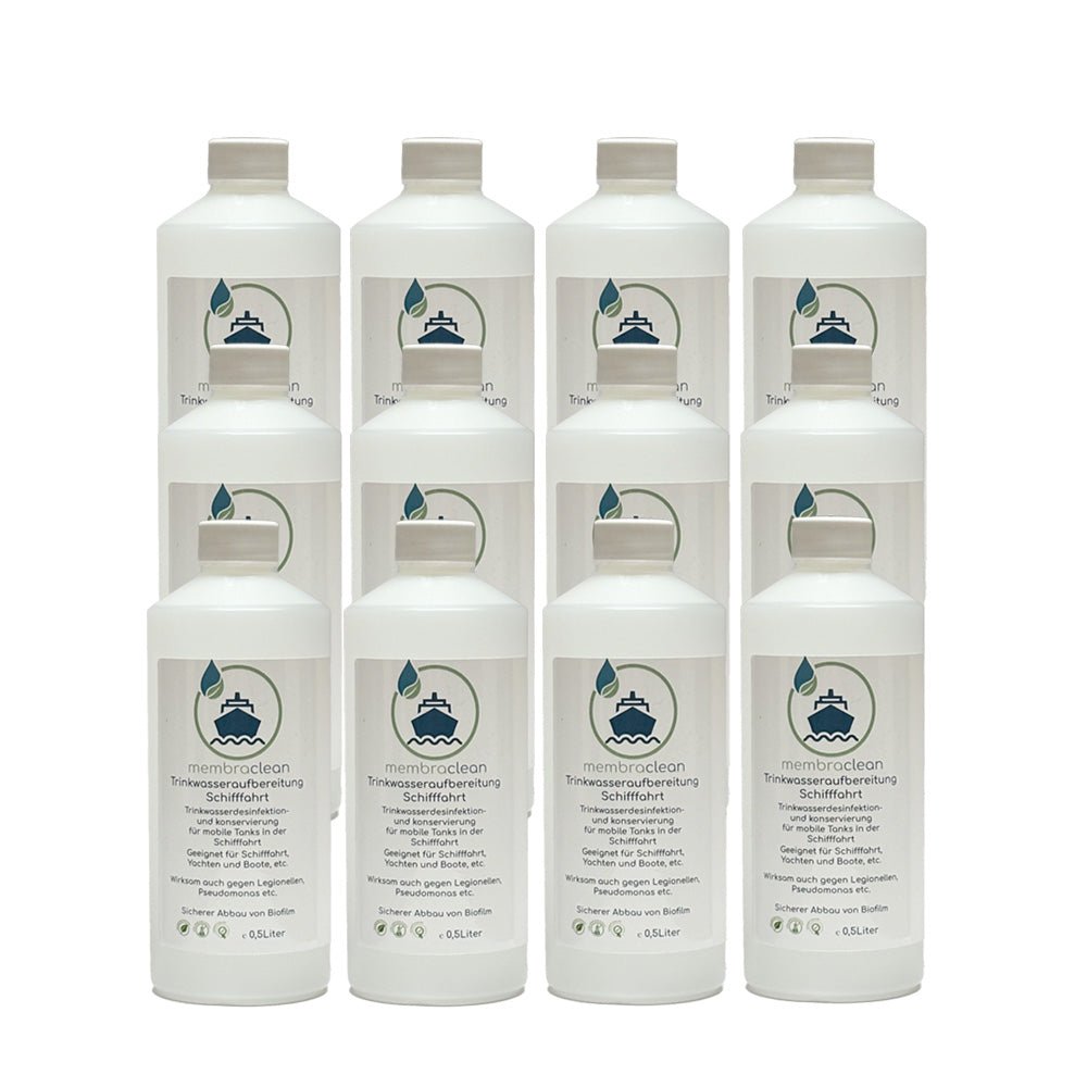 12x 0,5 Liter membraclean Trinkwasseraufbereitung Schifffahrt (Boote & Yachten)
