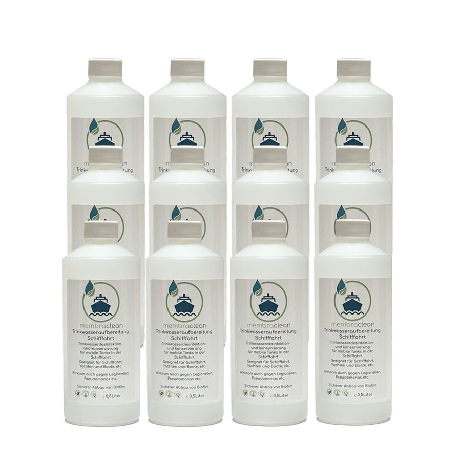 12x 0,5 Liter membraclean Trinkwasseraufbereitung Schifffahrt (Boote & Yachten) - membraclean - shop.de