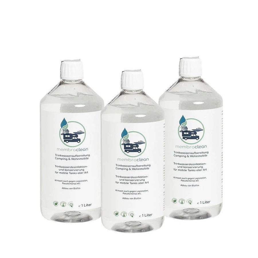Produktbild membraclean Trinkwasseraufbereitung für Camping und Wohnmobile 3x1 Liter