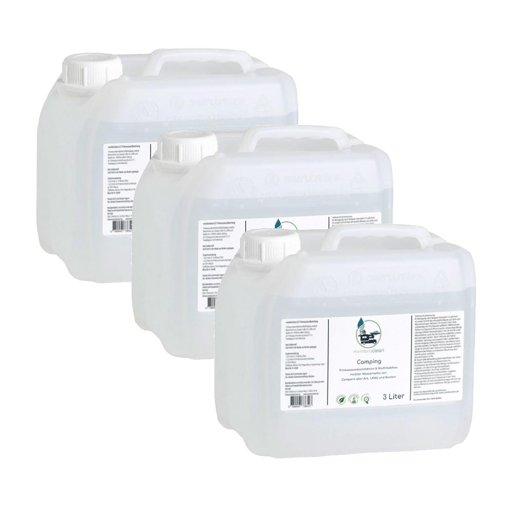 3x 3 Liter membraclean Trinkwasseraufbereitung Camping & Wohnmobile Sparset
