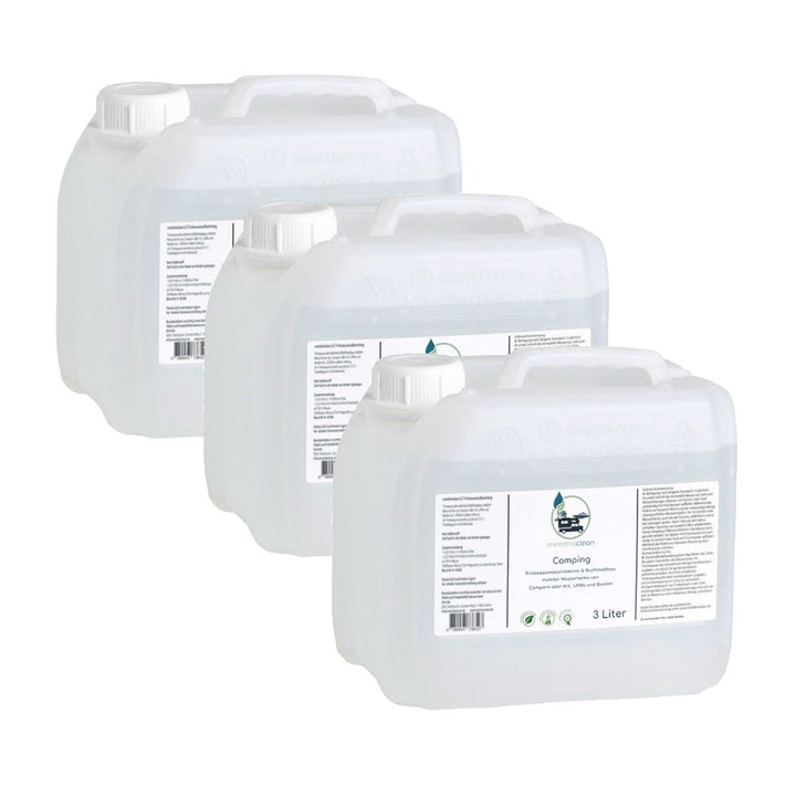 3x 3 Liter membraclean Trinkwasseraufbereitung Camping & Wohnmobile Sparset - membraclean-shop.de