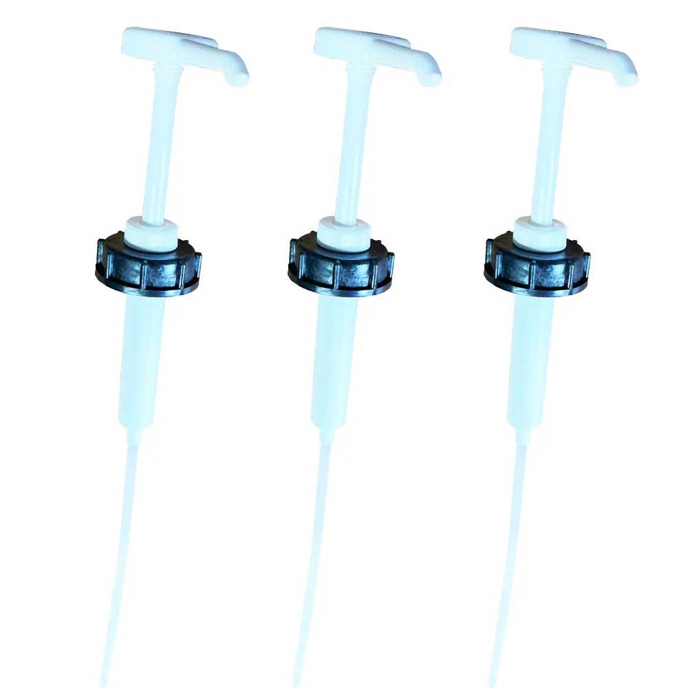 3x Kanisterpumpe, Schnabelpumpe für DIN 51 Schraubverschluss, 30ml Hub, kürzbar - membraclean - shop.de