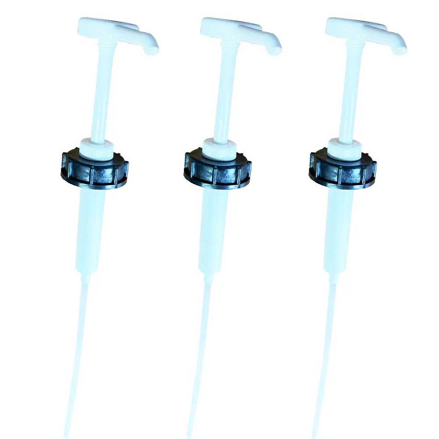 3x Kanisterpumpe, Schnabelpumpe für DIN 51 Schraubverschluss, 30ml Hub, kürzbar - membraclean - shop.de