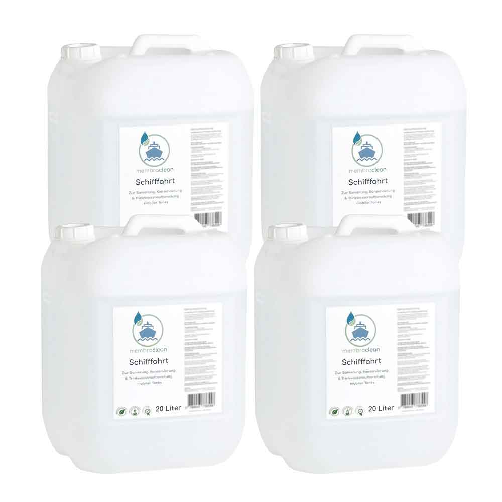 4x 20 Liter membraclean Trinkwasseraufbereitung Schifffahrt (Boote & Yachten)