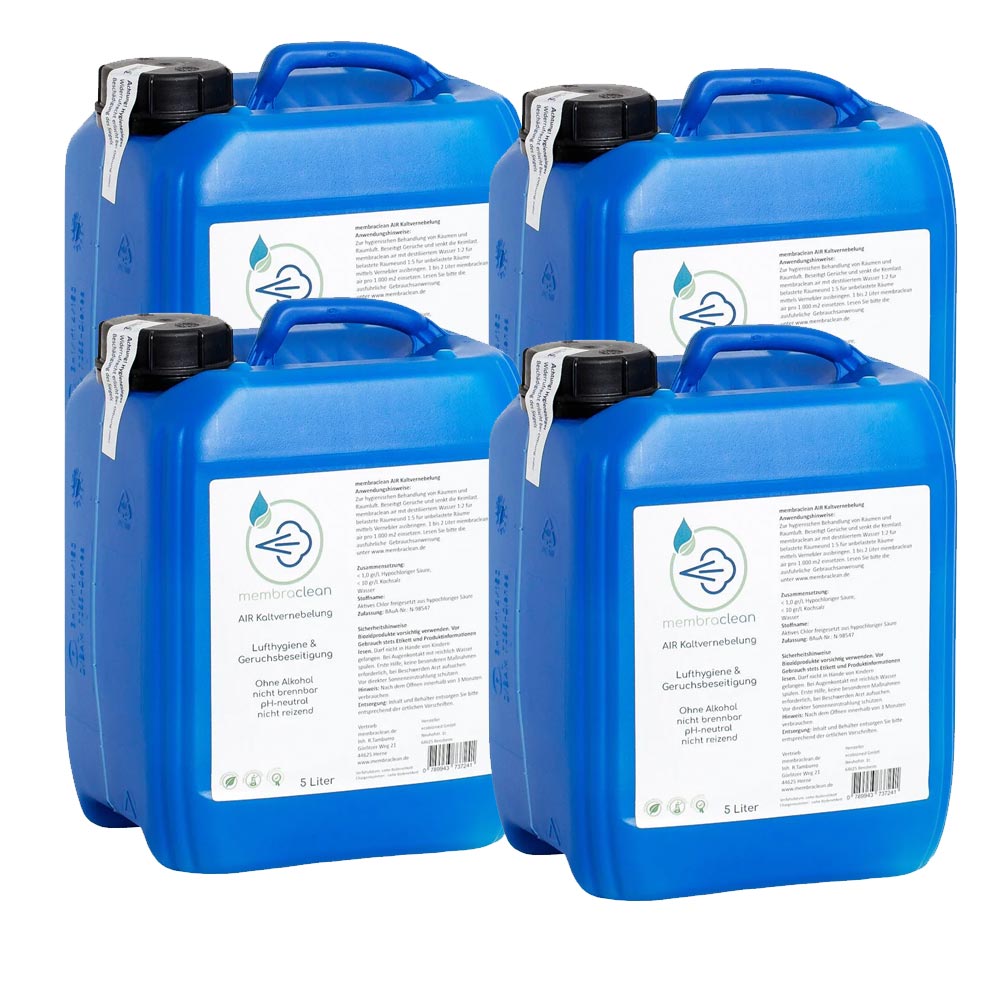 4x 5 Liter membraclean AIR Kaltvernebelung moderne Hygiene (Konzentrat) - membraclean-shop.de