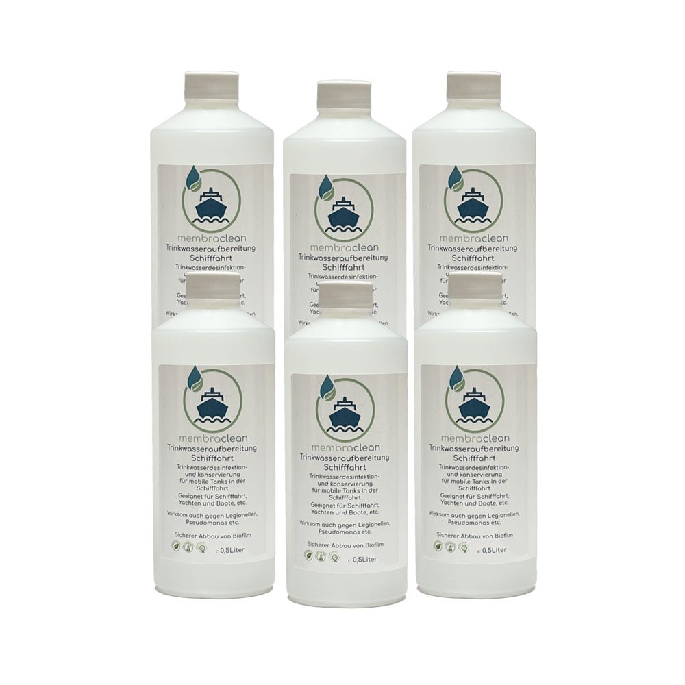 6x 0,5 Liter membraclean Trinkwasseraufbereitung Schifffahrt (Boote & Yachten)