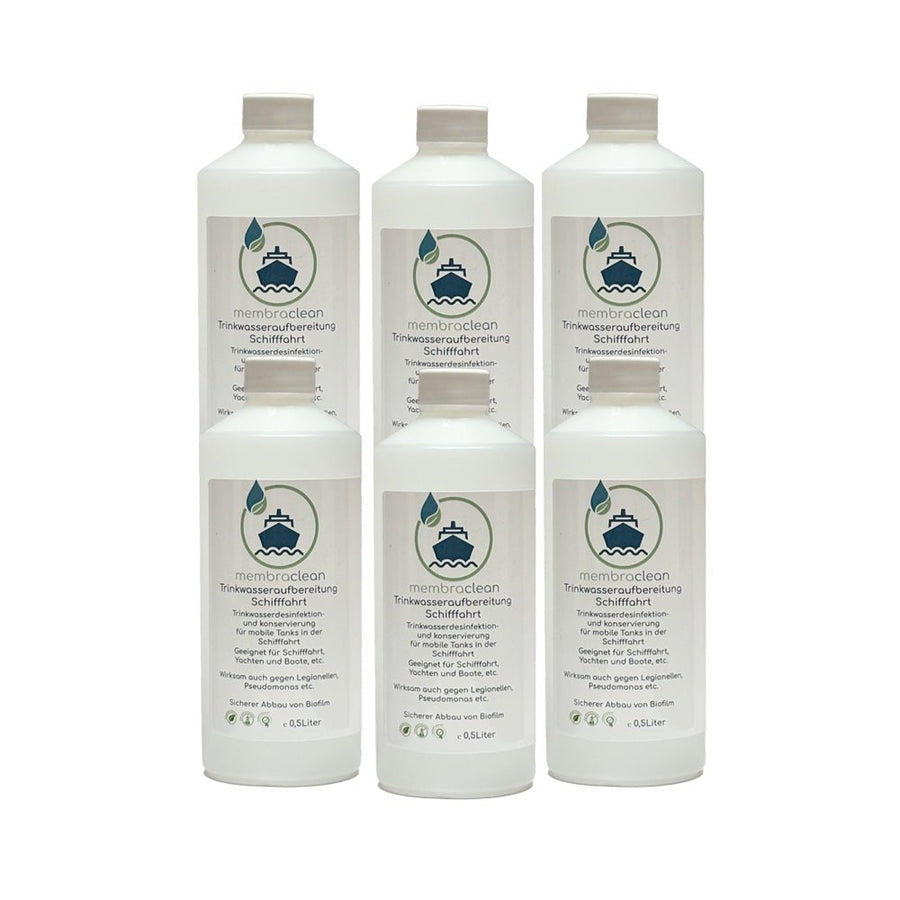 6x 0,5 Liter membraclean Trinkwasseraufbereitung Schifffahrt (Boote & Yachten) - membraclean - shop.de