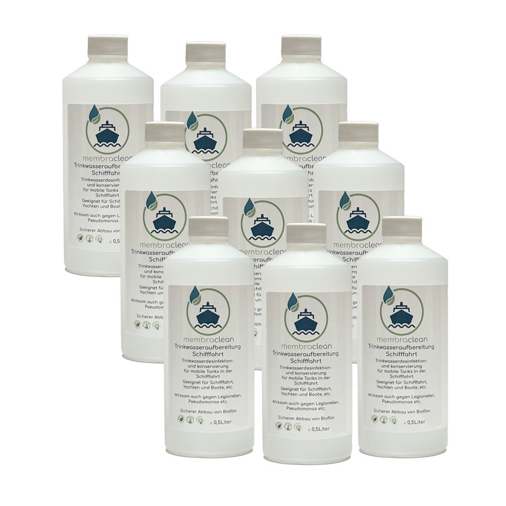 9x 0,5 Liter membraclean Trinkwasseraufbereitung Schifffahrt (Boote & Yachten)