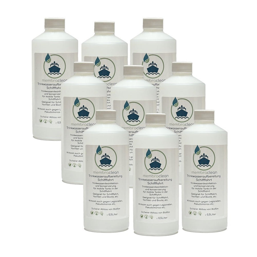 9x 0,5 Liter membraclean Trinkwasseraufbereitung Schifffahrt (Boote & Yachten) - membraclean - shop.de