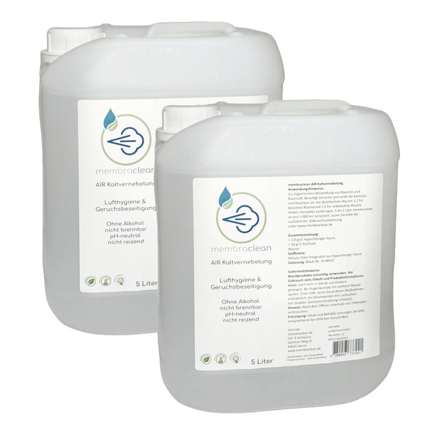 Produktbild für 2x5 Liter membraclean AIR Kaltvernebelung – modernes Hygienekonzentrat (10 Liter)