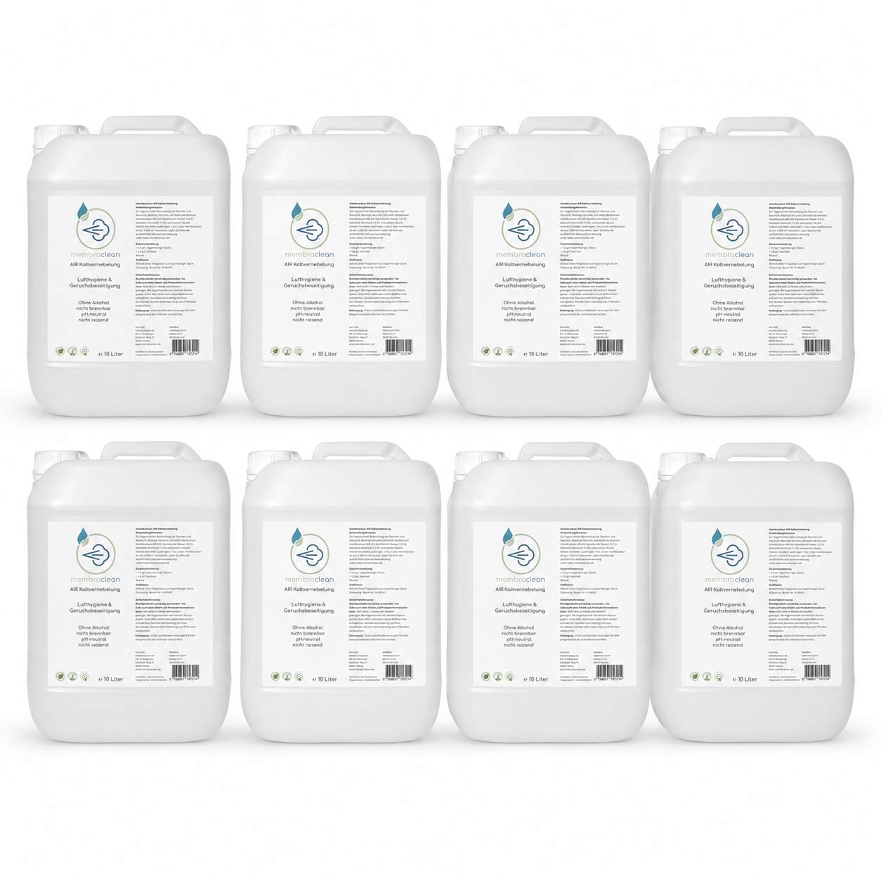 Produktbild 8x 10 Liter membraclean AIR Kaltvernebelung - modernes Hygienekonzentrat (80 Liter)