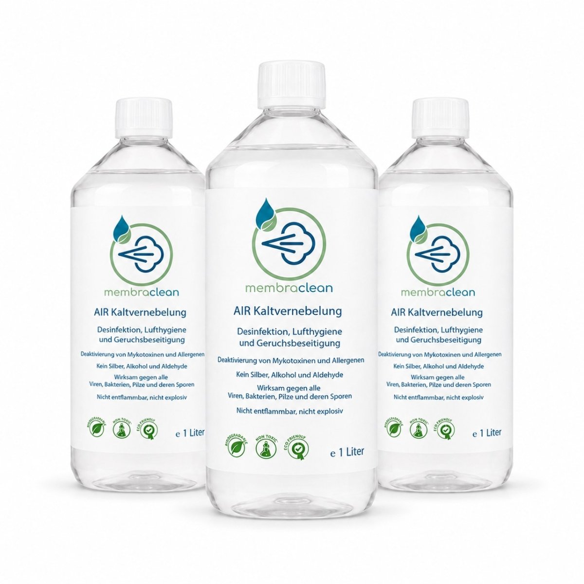 Produktbild für membraclean AIR Kaltvernebelung das modernes Hygienekonzentrat 3x 1 Liter