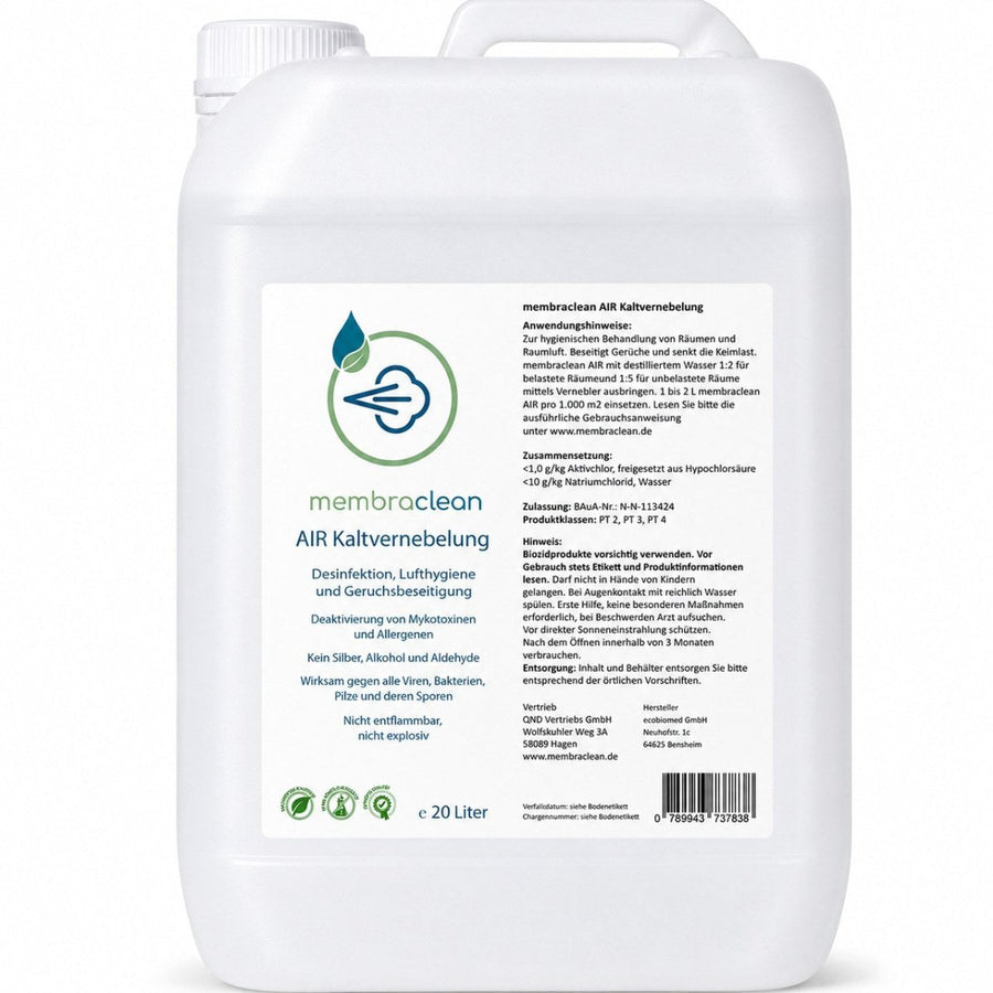 Produktbild für membraclean AIR Kaltvernebelung das modernes Hygienekonzentrat 20 Liter