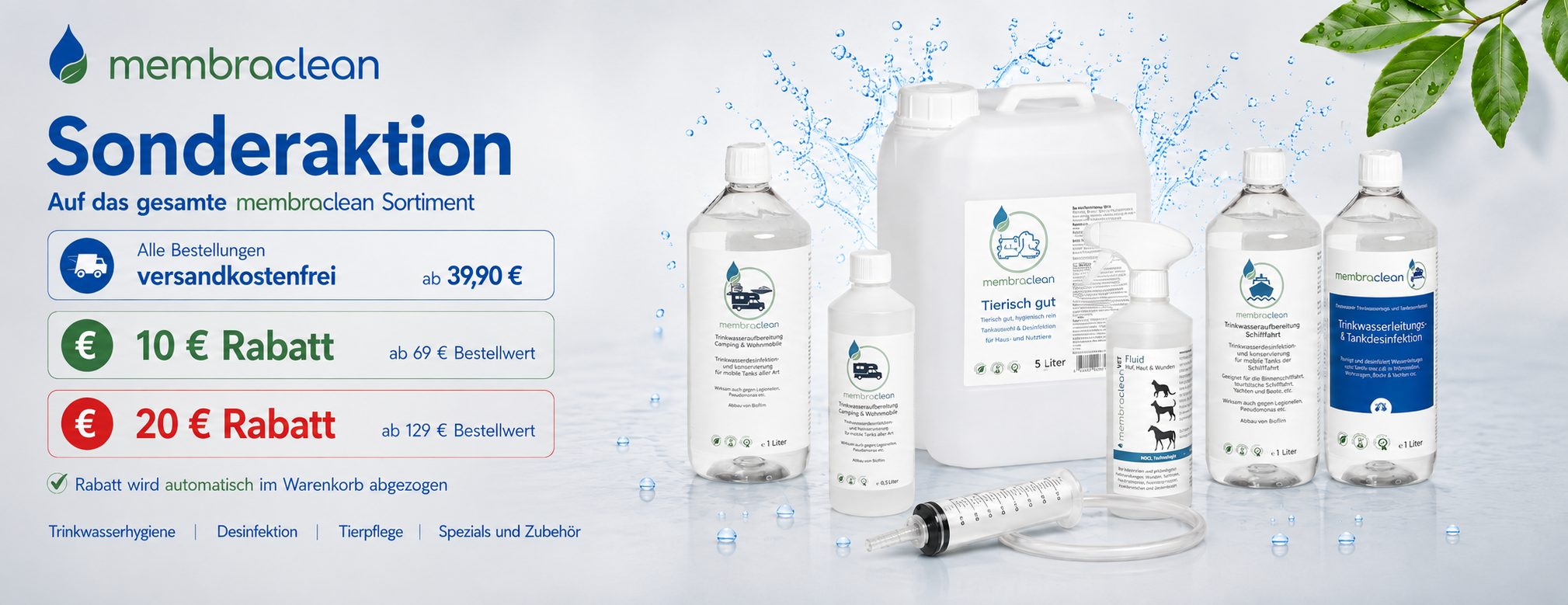 Banner zur Sonderaktion 10 & 20 Euro Rabatt nach Einkaufswert