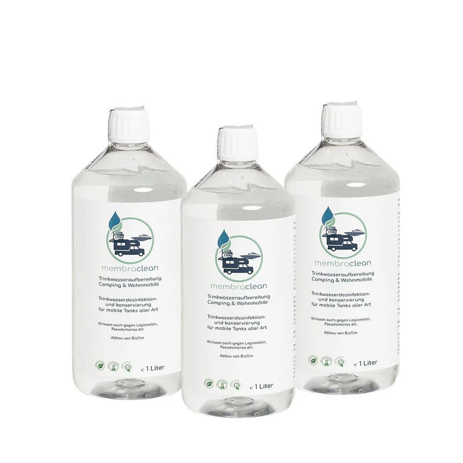 Produktbild membraclean Trinkwasseraufbereitung für Camping und Wohnmobile 3x1 Liter