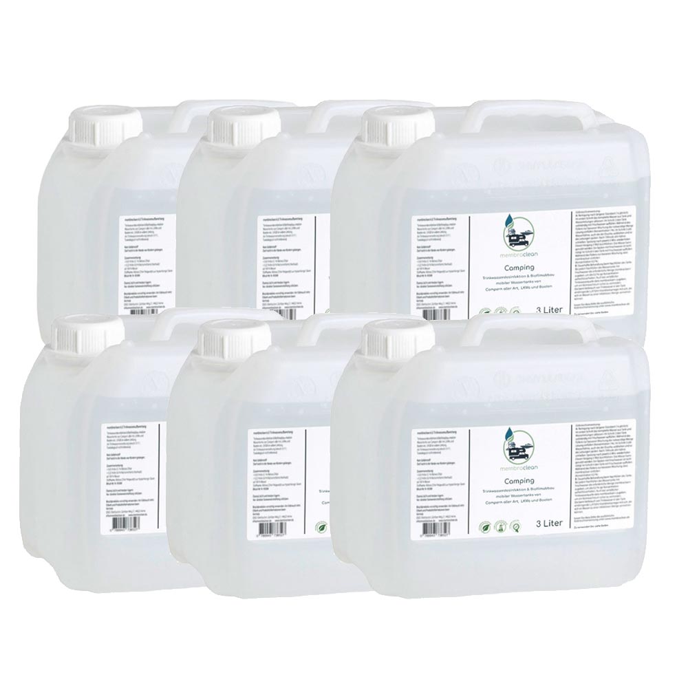 Produktbild membraclean Trinkwasseraufbereitung für Camping und Wohnmobile 6x3 Liter