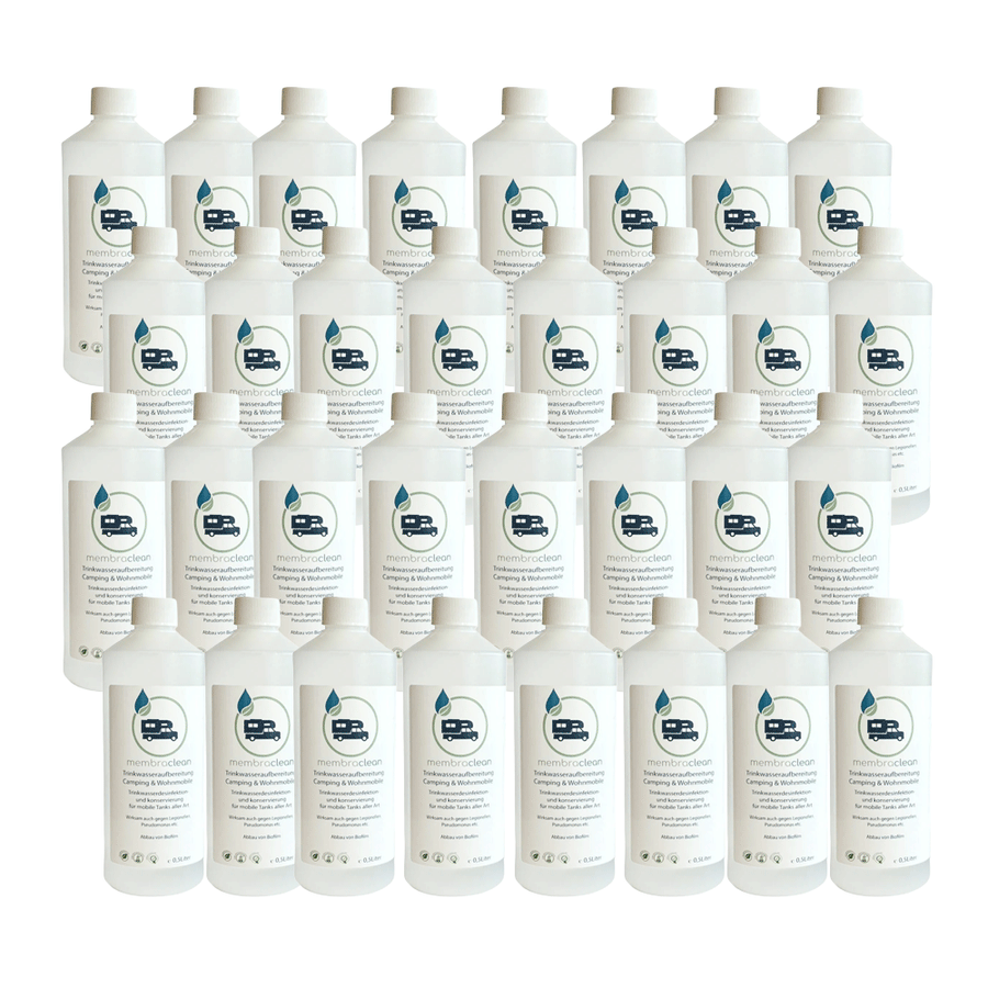 24x 0,5 Liter membraclean Trinkwasseraufbereitung Camping & Wohnmobile - MEGA Sparset