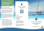 Kostenloser Flyer für membraclean Trinkwasseraufbereitung für Schifffahrt, Boote und Yachten - Außenseite