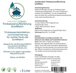 Etikett membraclean Trinkwasseraufbereitung Schifffahrt, Boote & Yachten 5 Liter