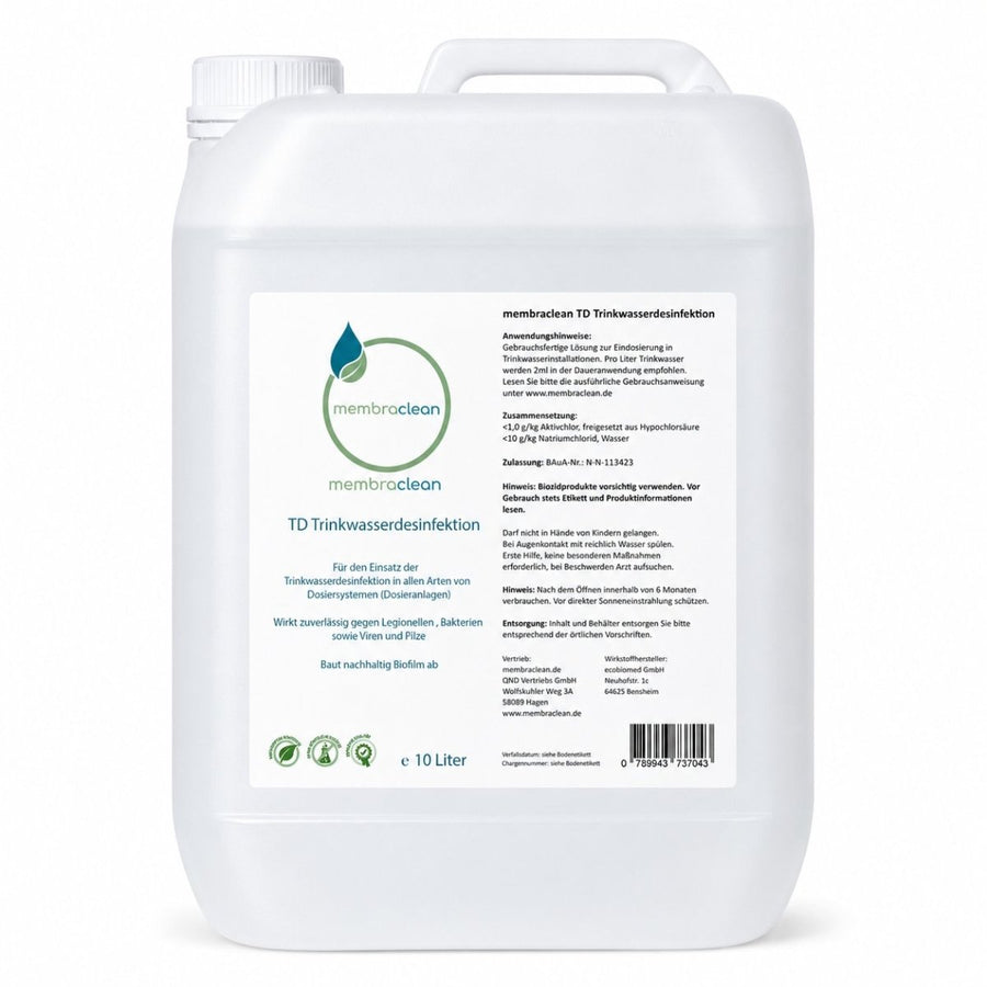 Produktbild 10 Liter membraclean TD Trinkwasserdesinfektion - z.B. für Dosieranlagen, PT 5
