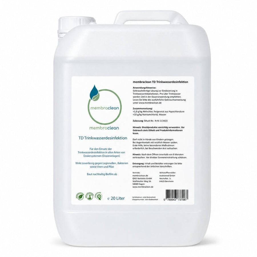 Produktbild 20 Liter membraclean TD Trinkwasserdesinfektion - z.B. für Dosieranlagen, PT 5