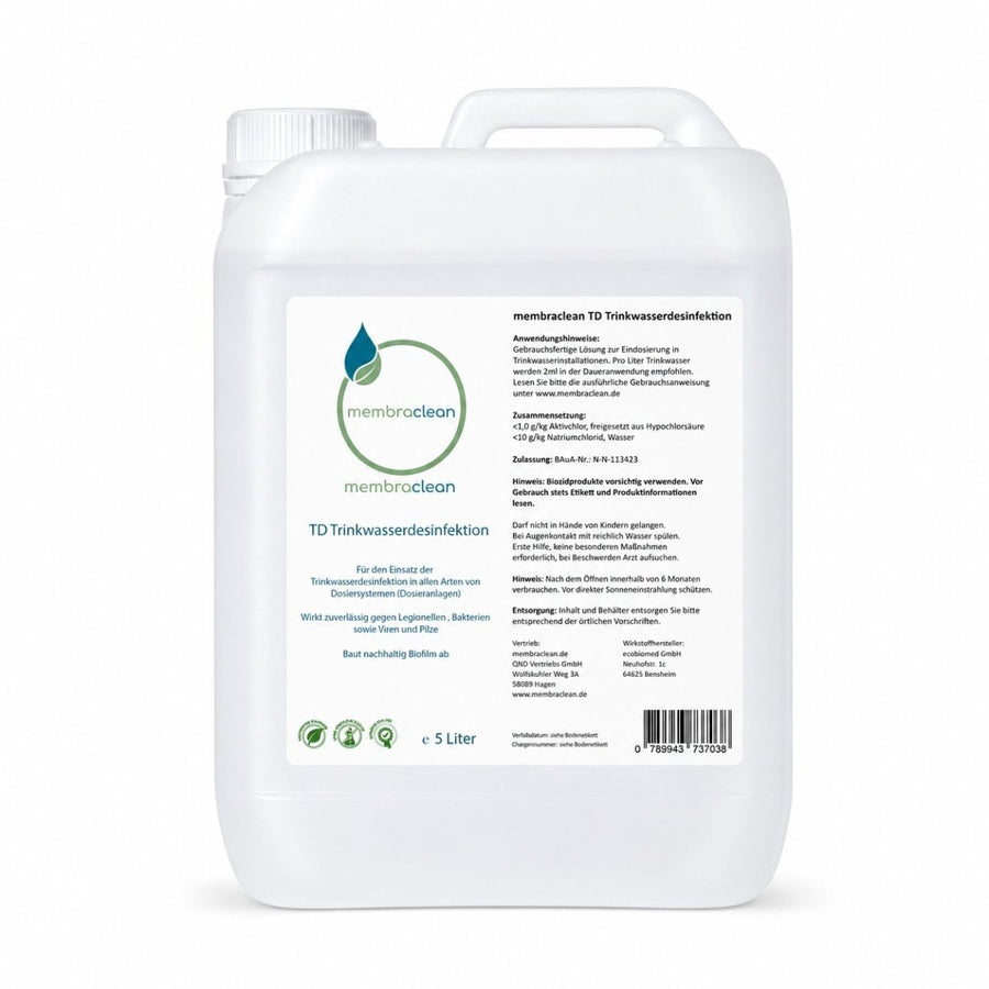 Produktbild 5 Liter membraclean TD Trinkwasserdesinfektion - z.B. für Dosieranlagen, PT 5