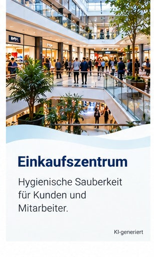 Einkaufszentrum mit stark frequentierten Kunden-, Sanitär- und Gemeinschaftsbereichen