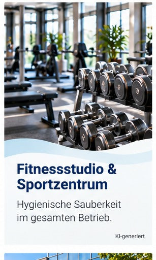 Fitnessstudio mit Trainingsbereich als Umfeld für betriebliche Trinkwasserhygiene