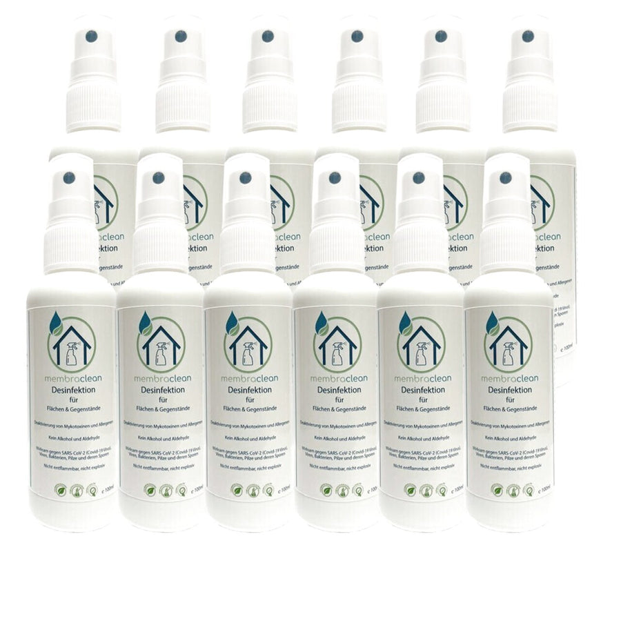12 × 100 ml membraclean Desinfektion für Flächen & Gegenstände im Zerstäuber