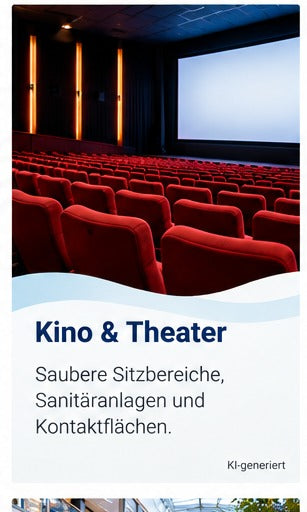 Kino- und Theaterbereich mit Sitzreihen und gemeinschaftlich genutzten Flächen