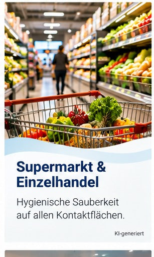 Moderner Supermarkt mit stark frequentierten Kunden- und Kontaktflächen
