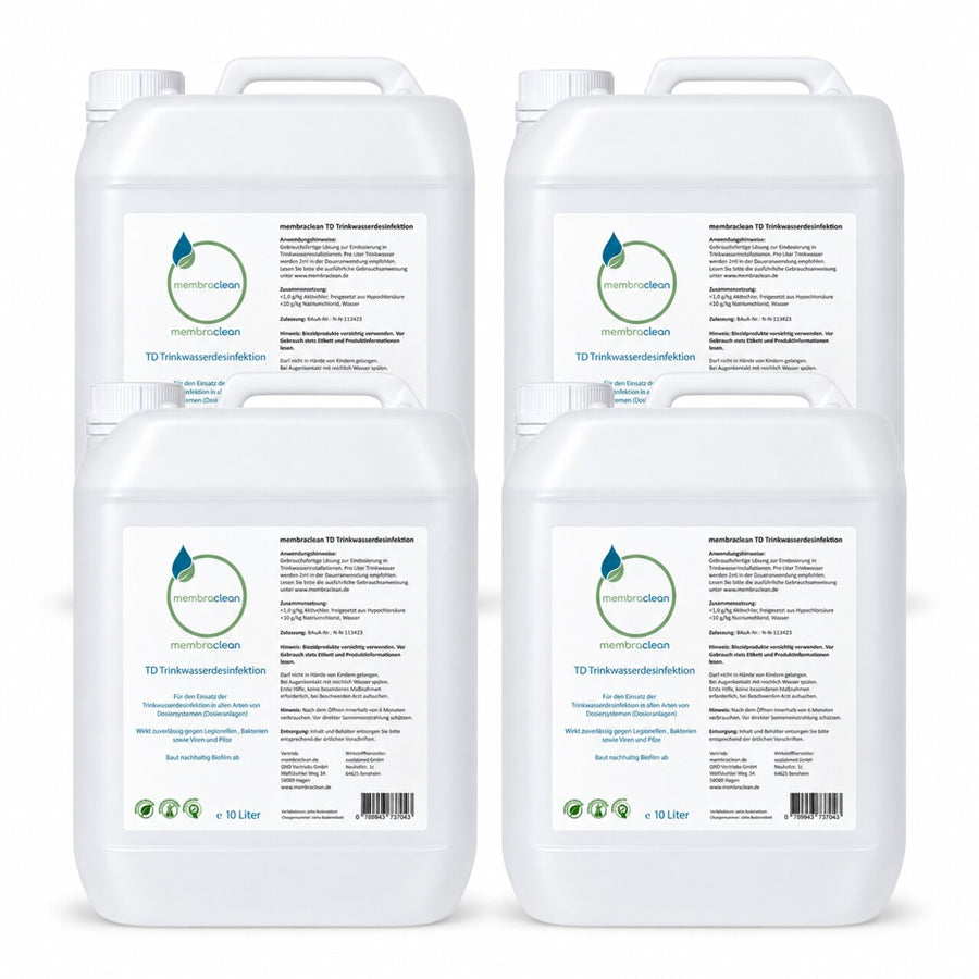 4 x 10 Liter membraclean TD Trinkwasserdesinfektion für Dosieranlagen