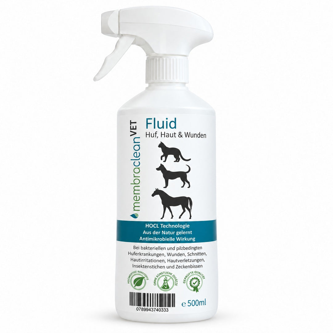 500 ml membraclean VET Fluid in Sprühflasche für Haut &amp; Wunden