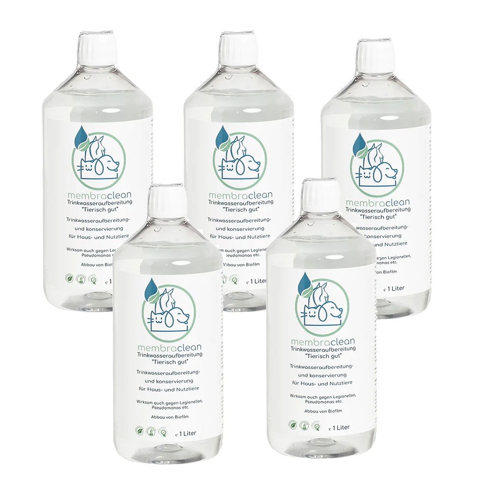 Produktbild membraclean Trinkwasseraufbereitung "Tierisch gut" für Nutztiere und Haustiere 5x1 Liter