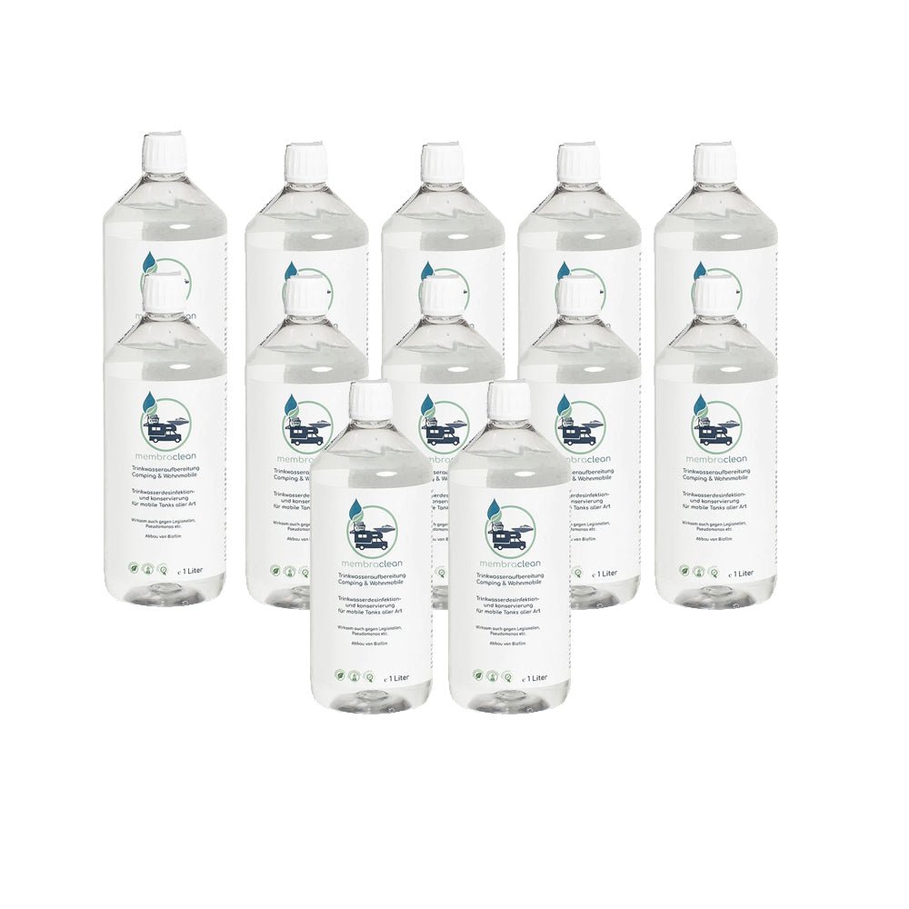12x 1 Liter membraclean Trinkwasseraufbereitung Camping & Wohnmobile Sparset - membraclean-shop.de