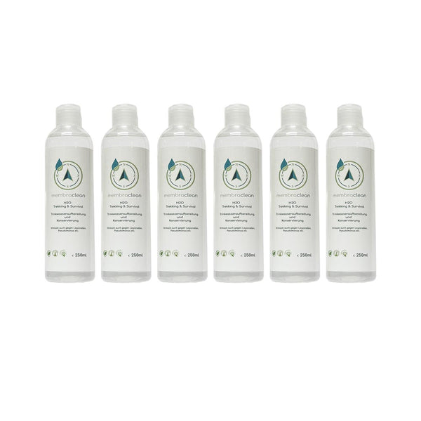 6x 250ml membraclean H2O Trekking & Survival zur Trinkwasseraufbereitung