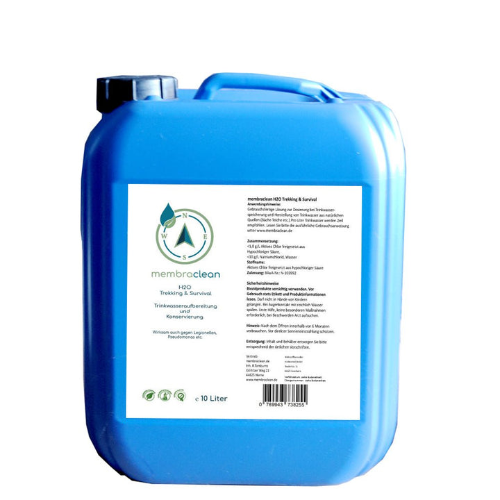 membraclean H2O Trekking & Survival zur Trinkwasseraufbereitung - 10 Liter - membraclean-shop.de