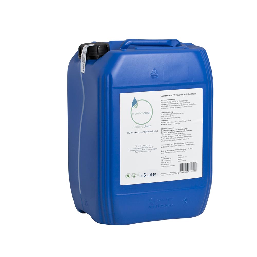 membraclean TD Trinkwasserdesinfektion - 5 Liter, z.B. für Dosieranlagen, PT 5 - membraclean-shop.de
