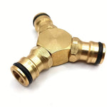 Messing 3-Wege Kupplung, Verbinder, Adapter, Verteiler - 3 x Quick-Stecker - membraclean-shop.de
